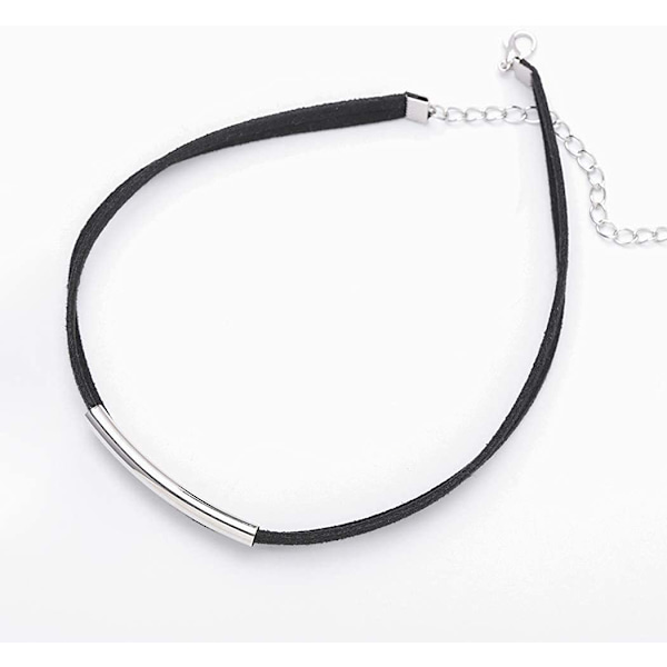 Justerbart chokerhalsband i svart