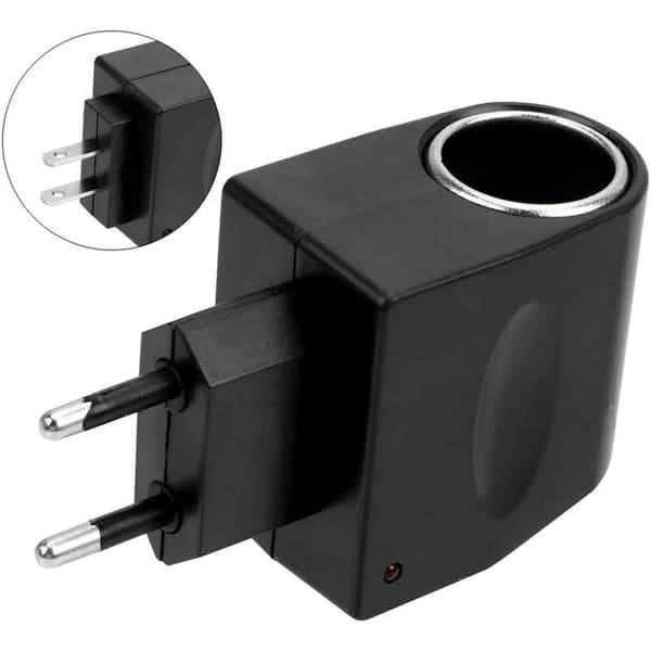 Bilstrømomformer 220 V til 12 V, bil-sigarettennerstrømadapter for AC til DC-strøm til bil