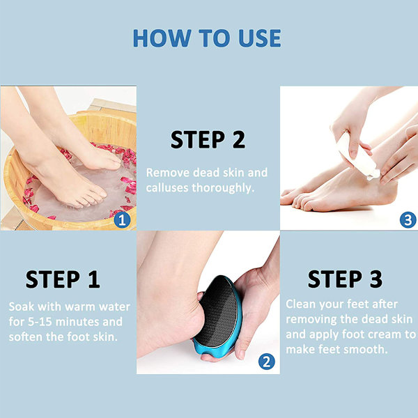 Innovatiivinen Nano Crystal Feet Scrubber, kannettava pedikyyri jalka
