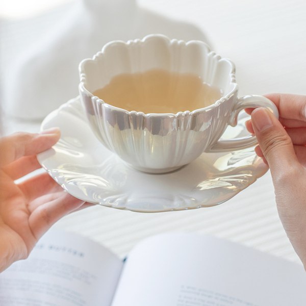 300 ml kaffekopp og skålsett i keramikk, gavekopp, ettermiddagste, engroskopp