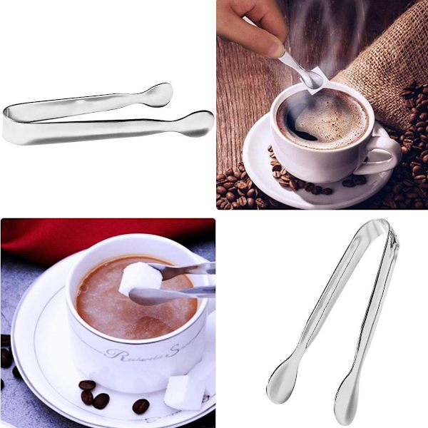 4 stk. isterntang sukkertang, mini serveringstang, rustfrit stål tang lille køkkentang til te-selskab kaffebar