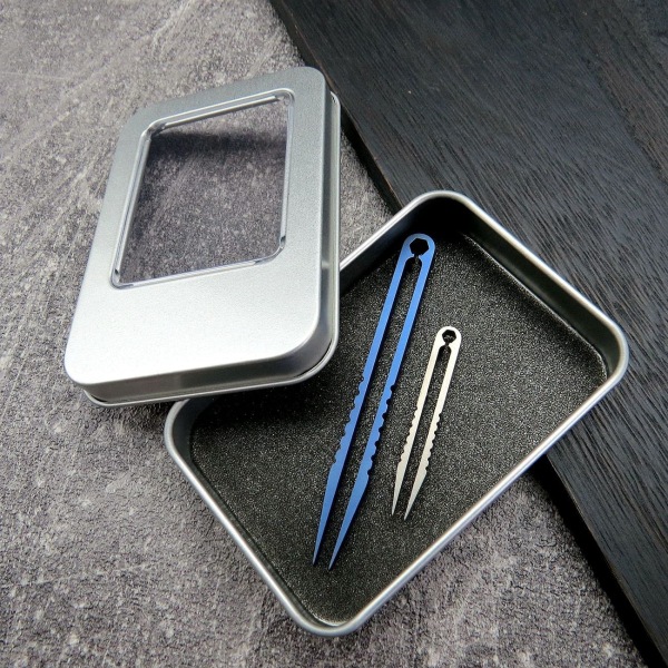 2-delad minipincett Titanium Portable Camping Travel Mini Tool