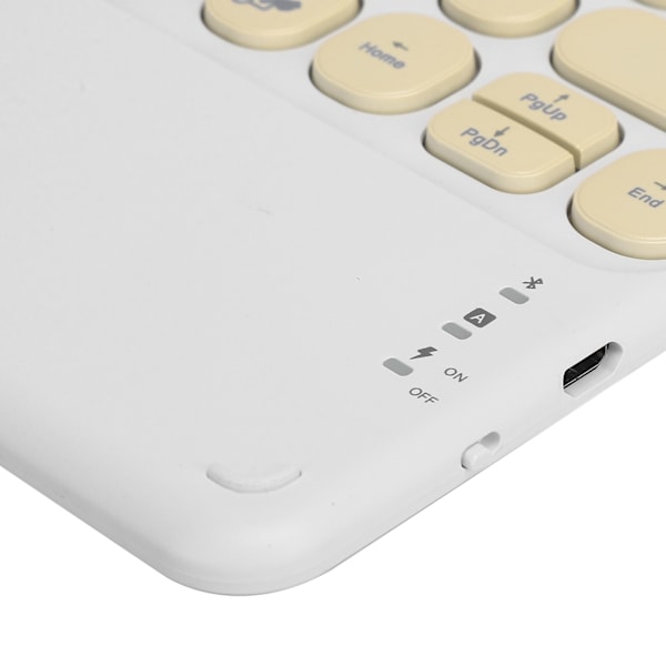 Bluetooth-tangentbord med pekplatta, runda knappar med ergonomisk design, stabil anslutning, 10 tum, gul