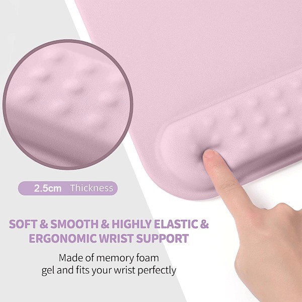 Ergonomisk musmatta i mikrofiber med minnesskum och handledsstöd