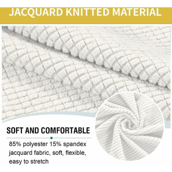 Pyöreä ottomaanin kansi Jacquard Stretch Pouf -kannet, jalkatuki