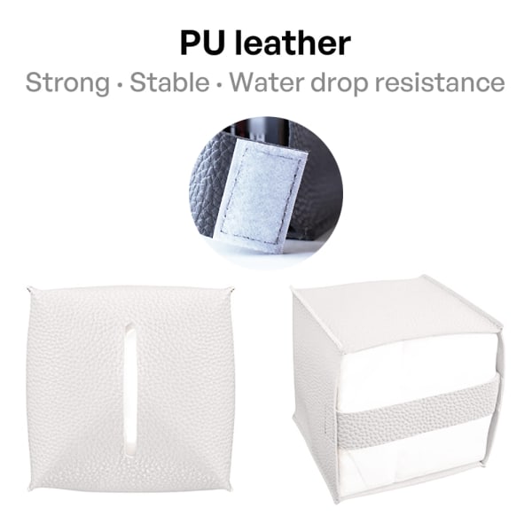 PU-läder fyrkantigt Tissue Box Cover Tissue Box Cover med botten