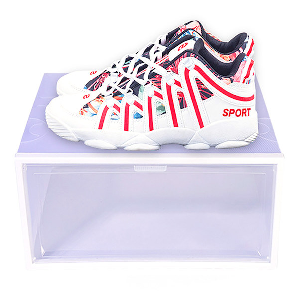 Sneakers förvaring skobox sidoöppning multifunktionell stapelbar skobox för män och kvinnor transparent