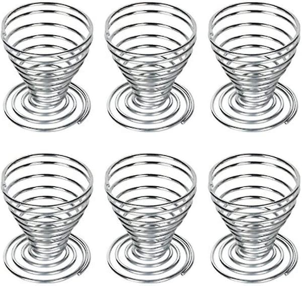 6 pcs. Stainless Steel Spring Wire Washers Boiled Egg Cups Holder Stand (FMY)
