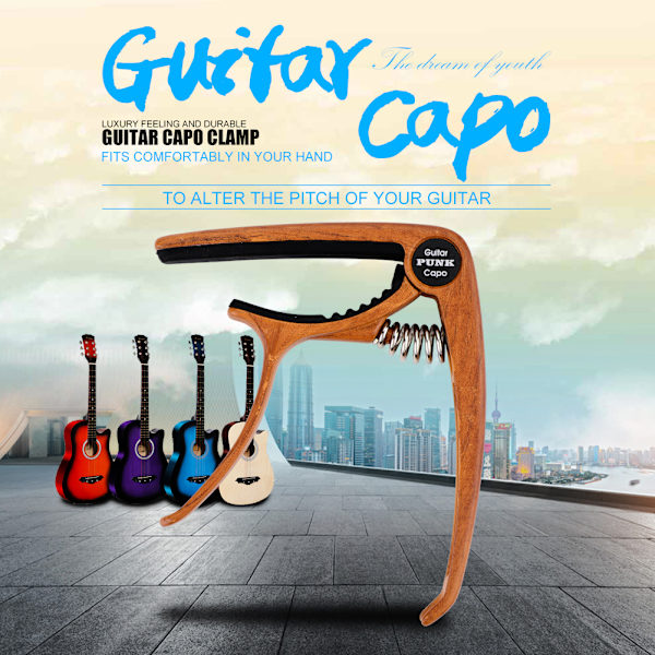 Zink Alloy Gitarr Capo för Folk Elektriska Gitarrer med Strängstiftverktyg (#3)