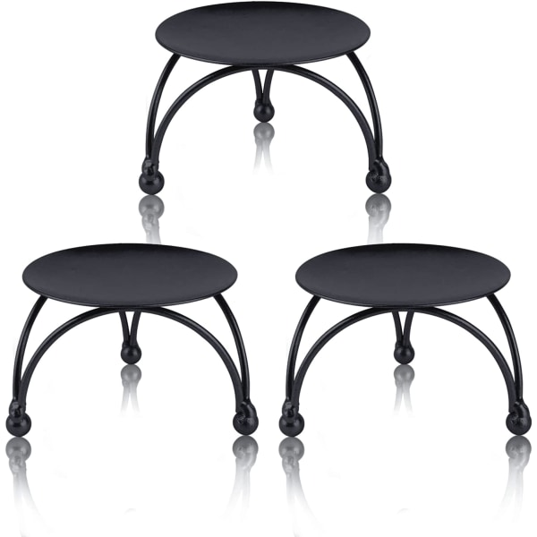 Set of 3 Candle Holder, Dedoot Iron Pillar Candle Plate