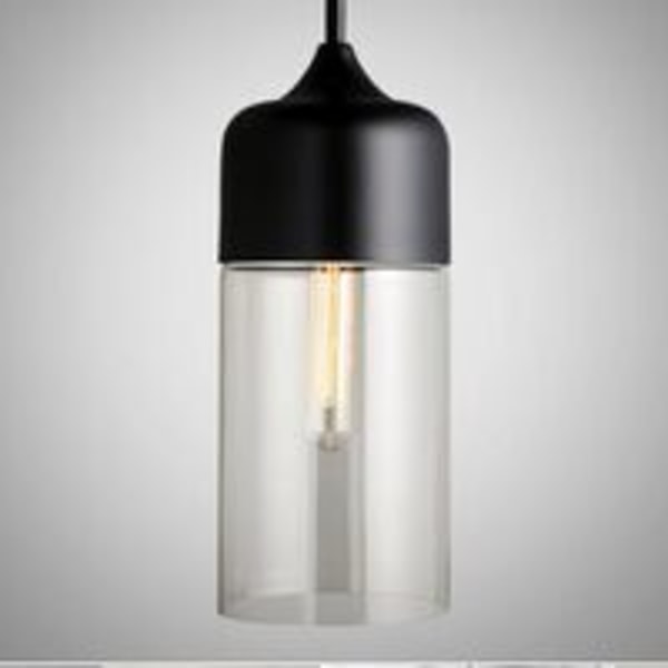 Cham Contemporary Glass Elongated Cylinder Pendant Light Fixture Hanging Lamp Design Adjustable Rope Dining Room Bedroom Office Living Room Bar Cafe