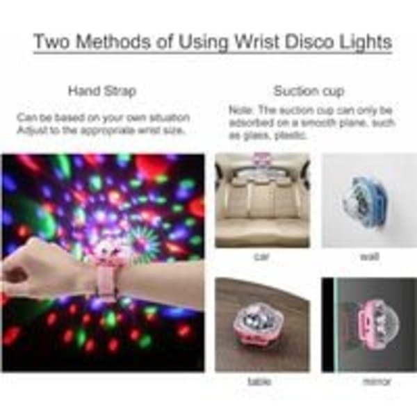 Discolampa, stjärnprojektor, festlampor, barnens discoklocka, mini LED-färgväxlande (blå) armband (blå)