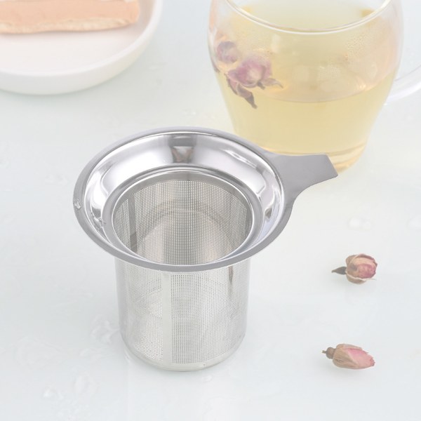 Ekstra finmasket teinfuser for løs te, 304 rustfritt stål, tesil for løs bladte, enkel kopp, tebrygger for løs te, kaffe