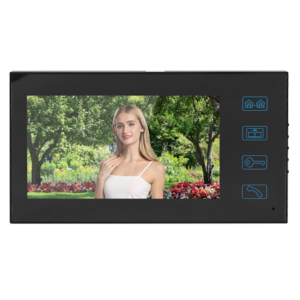 7 tommer TFT LCD Dørklokke Fjernbetjening Adgangskort Videodørtelefon Vandafvisende Intercom 100-240V (EU Stik)
