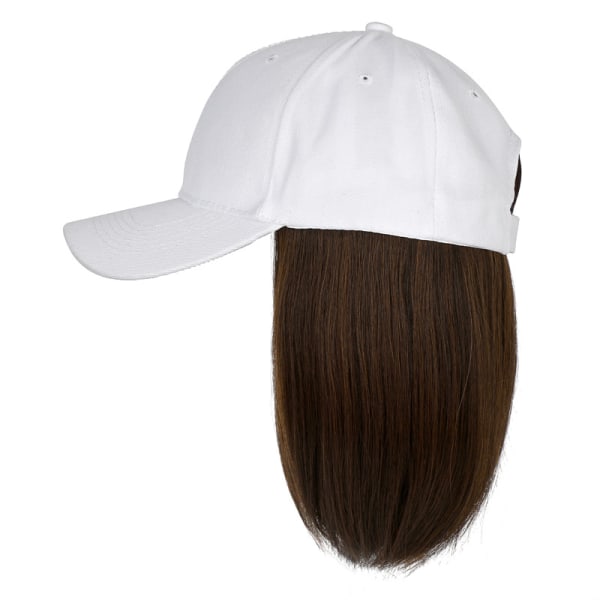 Baseball Cap with Hair Extensions Straight Short Bob Hairstyle