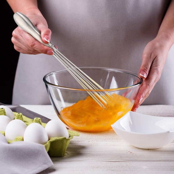 2 stk. rustfritt stål minikulevisp 10 tommer, 12 tommer, egg B