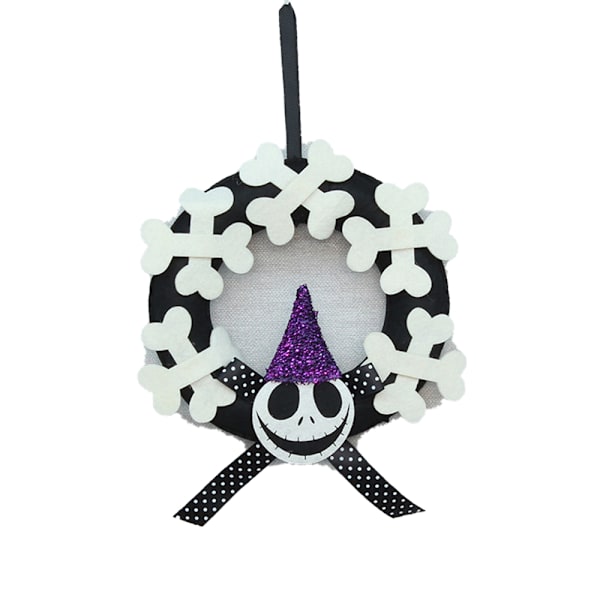 20cm Halloween-krans i non-woven materiale, gresskar-krans for innendørs