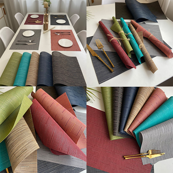 Rektangulära placemats för köksbord och matsal