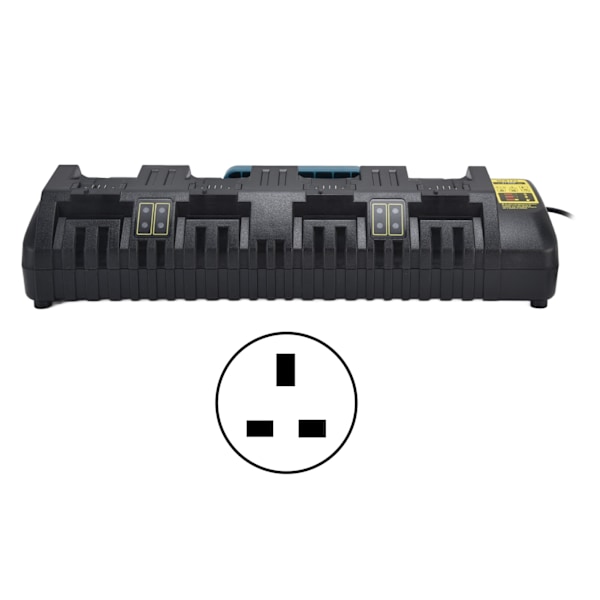 Lithium Batterilader 4 Ports Høj Effektivitet Hurtig Lithium Ion Batterilader til DCB104 20VUK Stik 110‑220V