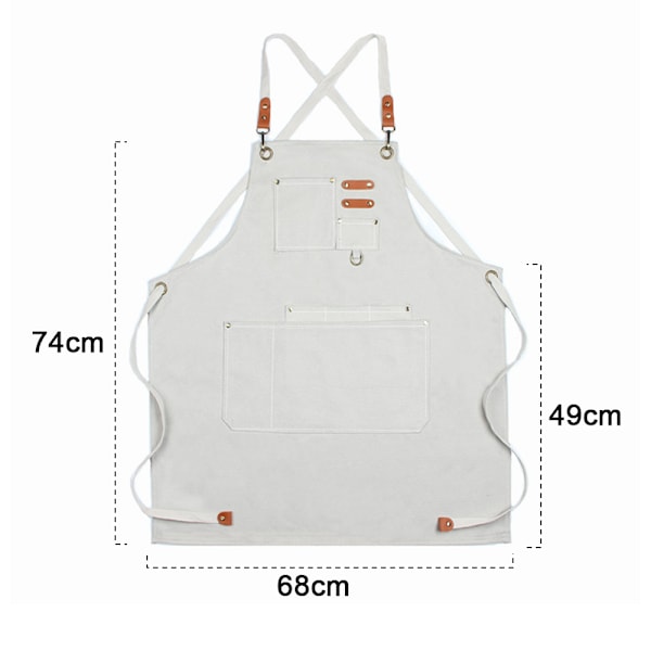 Split Apron med justerbare stropper, kokkeforkle - kryssryggforkle
