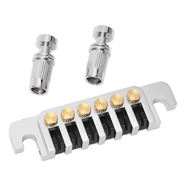 Gitarrstall Svansstycke Vändbart Wrap Around Sadelstall Stop Tailpiece för LP EPI Stil Elgitarrer Silver