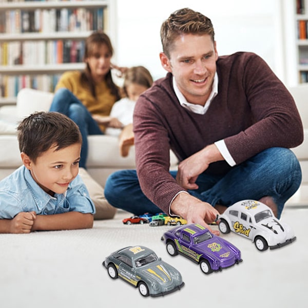 Tröghetsdrivna bilar med dragfunktion, högt simulerad design, batterifria leksaksfordon för småbarn och barn, fickstora transformerande racerbilar, 3 st