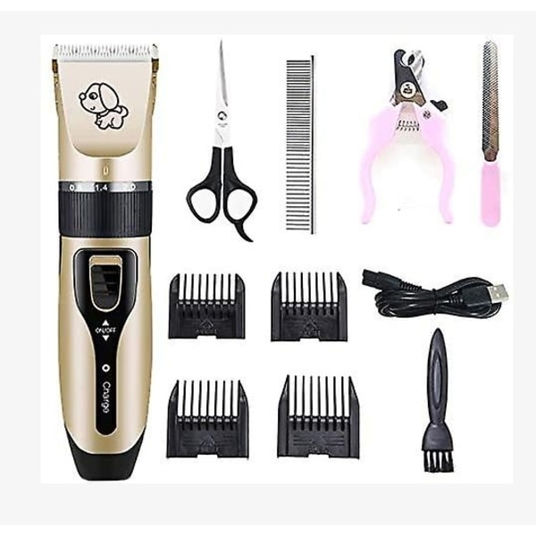 Dog Cat Trimmer, Dog Nail Clipper, Pet Trimmer, [usb Plug] Professional Pet Grooming Silent Rechargeable Wireless Detachable, 4 Steering Combs And 4 E