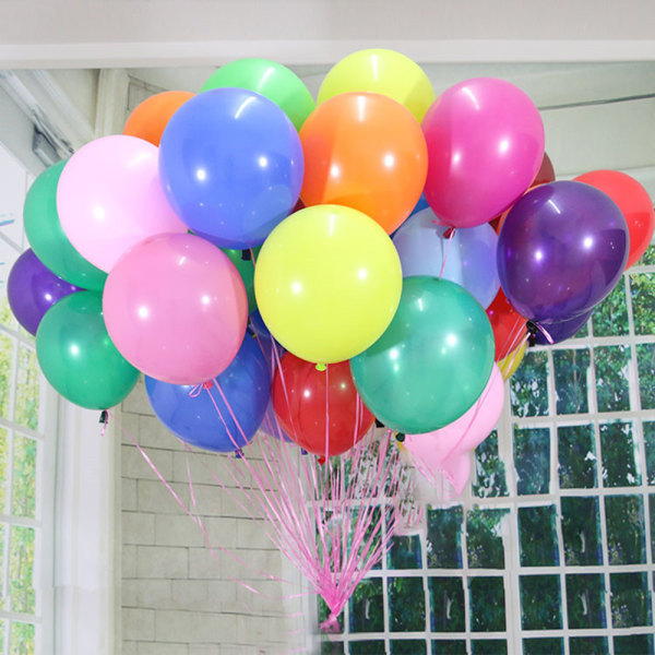 100 pakke 10 tommers tykke ballonger, lateks heliumballonger, for