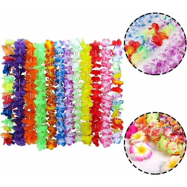 24 kappaletta trooppisia havaijilaisia kaulakoruja, havaijilainen kukkakaulakoru, havaijilainen kaulakoru, 12 kukkakaulakorun sarja 12 plumeria-kukkapannalla, varten
