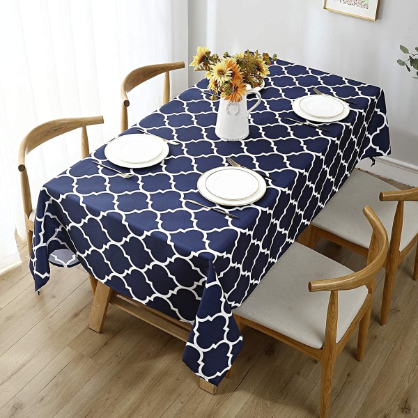 Marockansk duk av polyestertyg - vattenbeständig rynka F Navy Blue 60 x 84 Inch