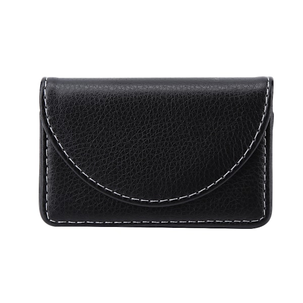 Portable Leather Business Name Card Holder Case Wallet Credit Card Holder Case(Black)