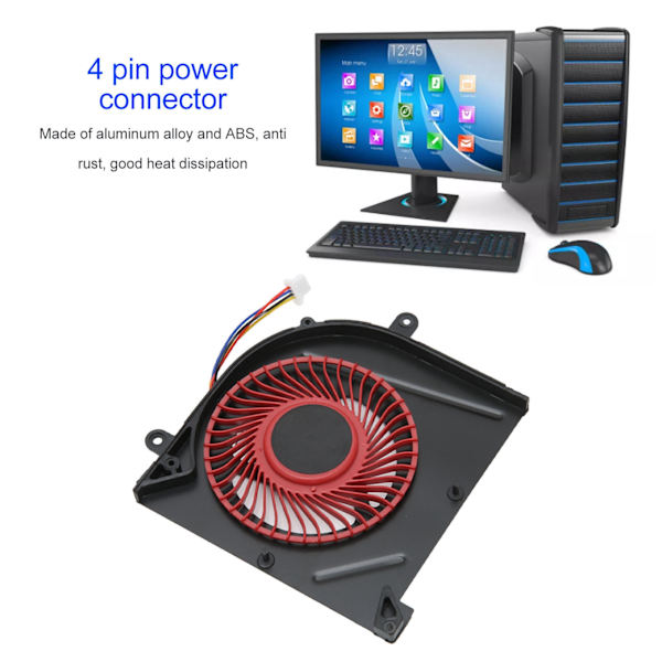 CPU GPU-kylfläkt 4-stifts snabb värmeavledning bärbar kylfläkt för MSI GS63VR för GS63 för GS73 för GS73VR för MS 17B1 CPU