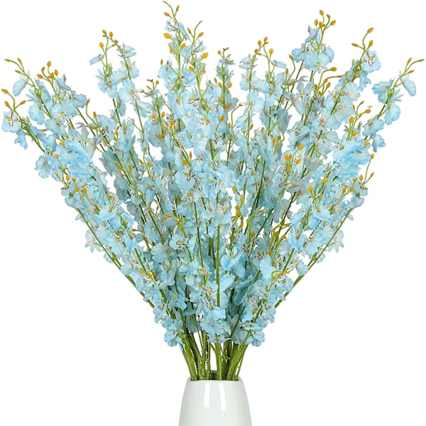 12 st sidenblommor, konstgjorda orkidéer med lång stjälk
