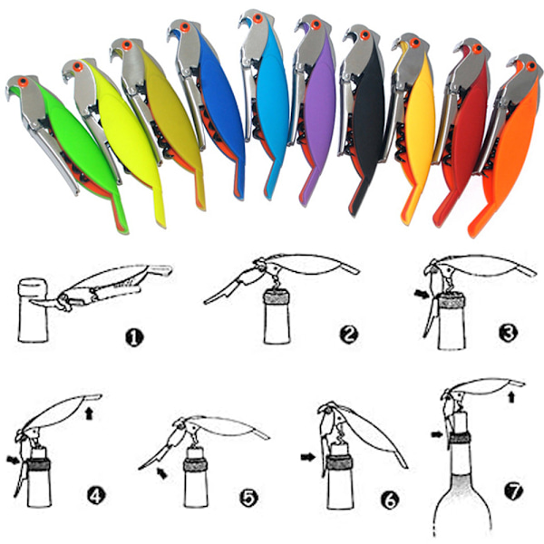 Papegøjeformet Corkscrew Vinåbner