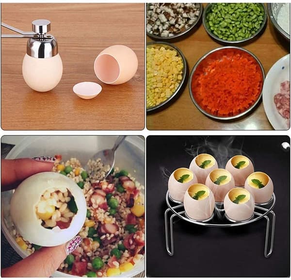 Egg Opener - Stainless Steel Ergonomic Design Adjustable Force Durable - Easy to Use Suitable for Making Custards and Cakes