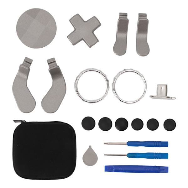 Metall Thumbsticks Professionell 15 i 1 Speltillbehör Ersättning för Xbox One Elite Series 2 Kontroller Silver