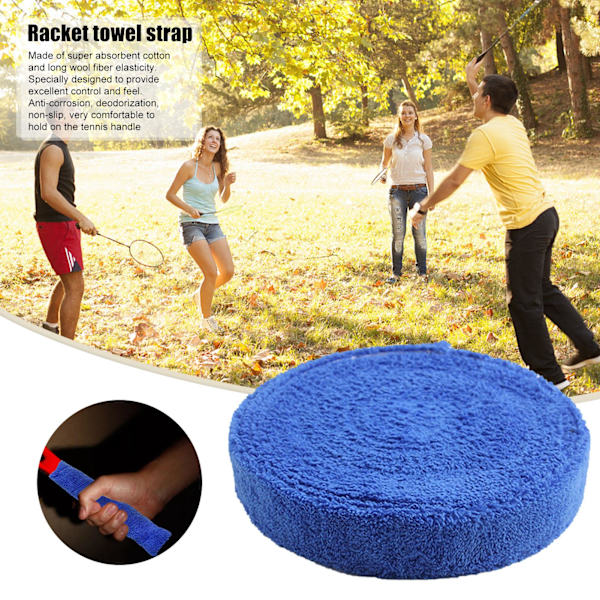 Superabsorberende Bomulds Tennisracketgreb Anti-Slip Svedt Greb Tape til Tennis og Badminton Racket