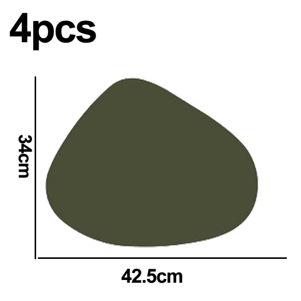 Spisematte i skinn, sett med 4, avtørkbare, vaskbare