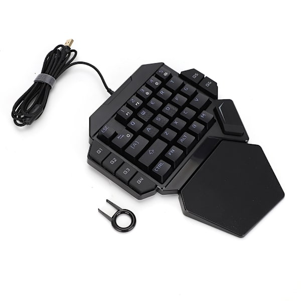 Enhands tangentbord RGB Blacklight mekaniskt tangentbord med makrodefinitionsfunktion