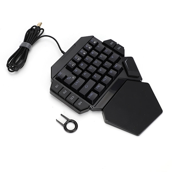 Enhånds tastatur RGB Blacklight mekanisk tastatur med makrodefinisjonsfunksjon