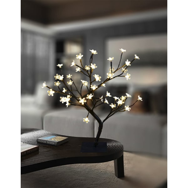 Lightshare 18 Inch Cherry Blossom Bonsai Tree, 48 LED Lights, 24