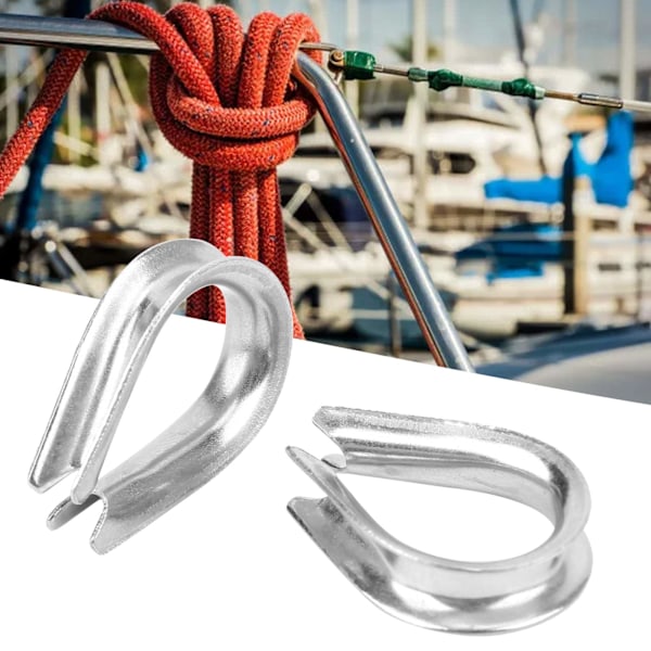 50 stk U-klemmer 304 rustfritt stål wire tau klips beskyttelse hjerte ring sett universell M4