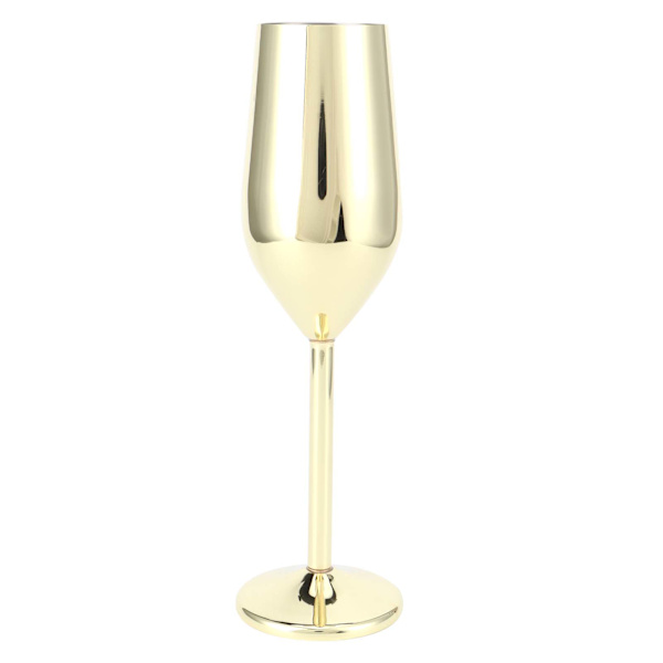 200 ml bägare i rostfritt stål, champagneglas, dricksglas för bar/festbankett/picknick (guldpläterad)