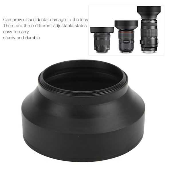 Objektivhuv 3 i 1 Universal hopfällbar kamerahuv med 3 olika justerbara lägen 62mm / 2,44in