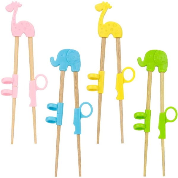 Spisepinner for barn, 4 par øve spisepinner, gjenbrukbare barn
