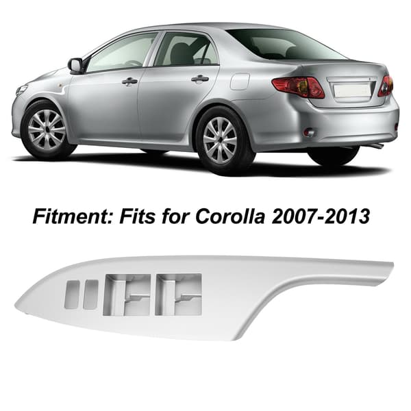 Bilskivekontakt Trim Bezel Sølv Armlæn Glas Lift Switch Panel Dæksel til Corolla 2007 til 2013 Forreste Venstre