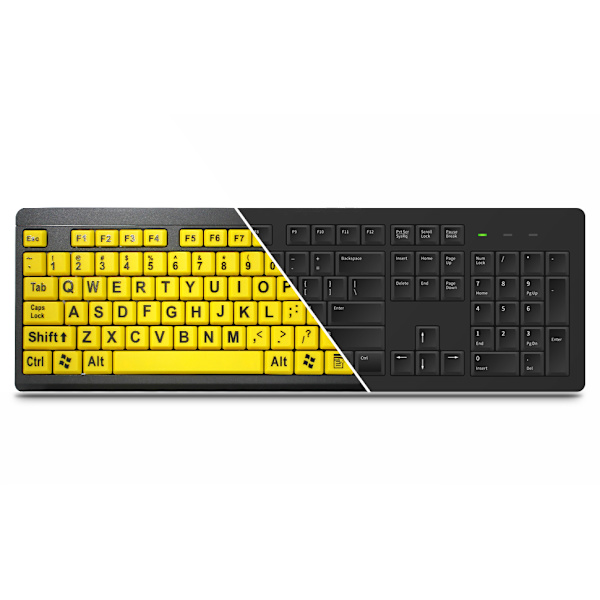 Stor tryck dator tangentbord, trådbunden USB högkontrast tangentbord