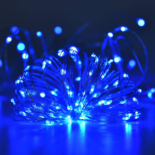 2-pack 100 LED solcells drivna ljusslingor, utomhus vattentät C