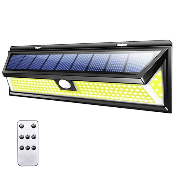 Säkerhetsrörelsesensor utomhus solvägglampa, 1-pack, svart