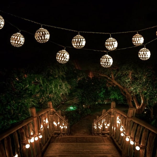 Jordstränglampor, 21ft 30 Ball LED, Star Light Solar String L